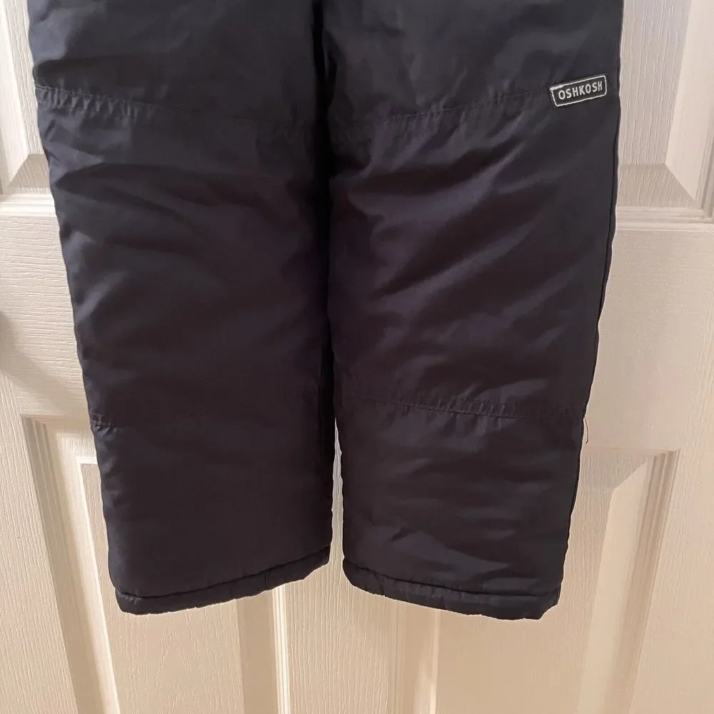 OshKosh B'gosh Black Perfect Snow Bib Overalls Snowsuit Boys Size 4 NWT